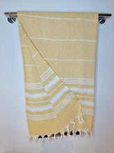 Load image into Gallery viewer, Soft Peshtemal - Turkish Bath/Beach Towel – Herringbone Yellow