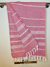 Load image into Gallery viewer, Soft Peshtemal - Turkish Bath/Beach Towel – Sultan Red