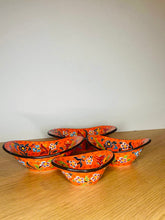 Load image into Gallery viewer, Turkish Hand-Painted Decorative or Dining Nesting Bowls (4-piece) - Orange