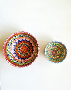 Turkish Hand Painted Ceramic Bowl Set: 1 big & 1 small - Set 6