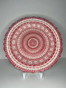 Turkish Hand Painted Ceramic Decorative Plate - Spiral B4