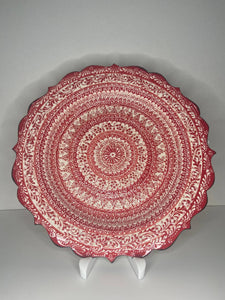 Turkish Hand Painted Ceramic Decorative Plate - Spiral B6