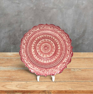 Turkish Hand Painted Ceramic Decorative Plate - Spiral B6