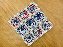 Load image into Gallery viewer, Turkish Ceramic 3-Section Rectangular Dish - Red &amp; Blue Tulip Set (3 pc. set)