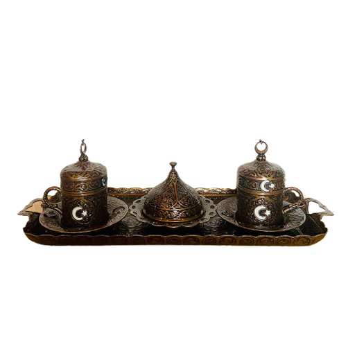 Turkish Coffee Set - Antique Copper