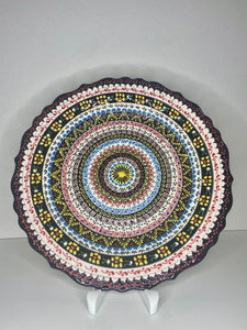 Turkish Hand Painted Ceramic Decorative Plate - Spiral A1