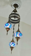 Load image into Gallery viewer, Turkish Mosaic 3-Glass Hanging Lamp