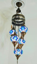 Load image into Gallery viewer, Turkish Mosaic 5-Glass Hanging Lamp