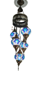 Turkish Mosaic 5-Glass Hanging Lamp