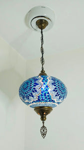 Turkish Mosaic Pendant Lamp - Blue Starburst
