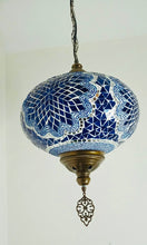 Load image into Gallery viewer, Turkish Mosaic Pendant Lamp - Blue Starburst