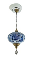 Load image into Gallery viewer, Turkish Mosaic Pendant Lamp - Blue Starburst