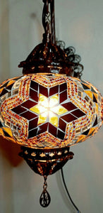 Turkish Mosaic Wall Lamp - Yellow/Brown/Orange Star