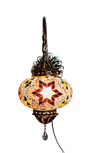 Turkish Mosaic Wall Lamp - Yellow/Brown/Orange Star