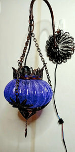 Turkish Tinted Glass Wall Lamp - Purple