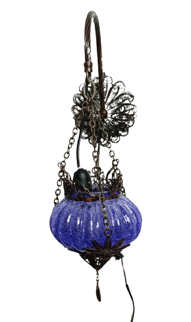 Turkish Tinted Glass Wall Lamp - Purple