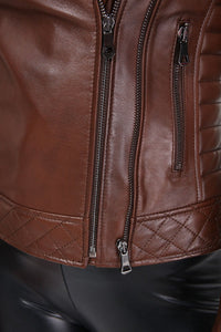 AILE Gladys Leather Biker Jacket