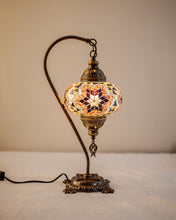 Load image into Gallery viewer, Copper Filigree Authentic Swan Neck Table Lamp Yellow/Brown