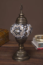 Load image into Gallery viewer, Filigree Mosaic Table Lamp - Yellow/Brown/ Orange Star