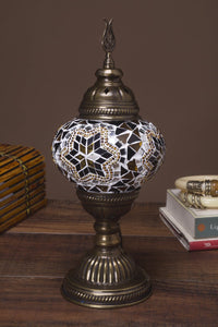 Filigree Mosaic Table Lamp - Yellow/Brown/ Orange Star