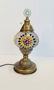 Filigree Mosaic Table Lamp - Multicolor Starburst