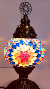 Filigree Mosaic Table Lamp - Multicolor Starburst