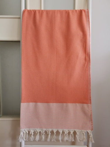 Super Soft Peshtemal - Turkish Bath/Beach Towel – Honeycomb Orange