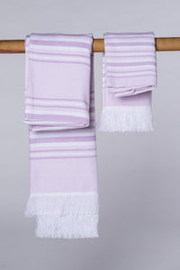 Soft Peshtemal - Turkish Bath Towel Set LILAC (1 big, 1 small)