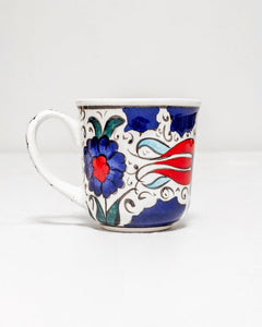 Turkish Handpainted Coffee Cup and Saucer Set
