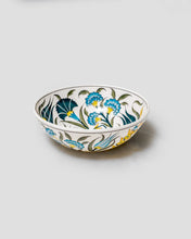 Load image into Gallery viewer, Turkish Hand-Painted Decorative Bowl or Serving Bowl - Blue Green Tulips